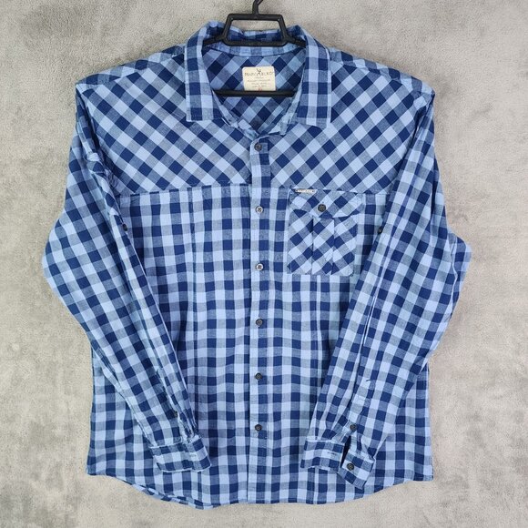 Men's Marc Ecko Shirt Blue Checkered Button-Up Long Sleeve Size XL - Picture 2 of 11